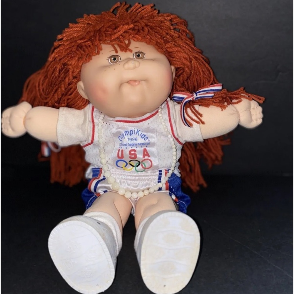 Vintage Cabbage Patch Kids Doll 1996 Olympics Edition Girl Red Hair, Brown Eyes